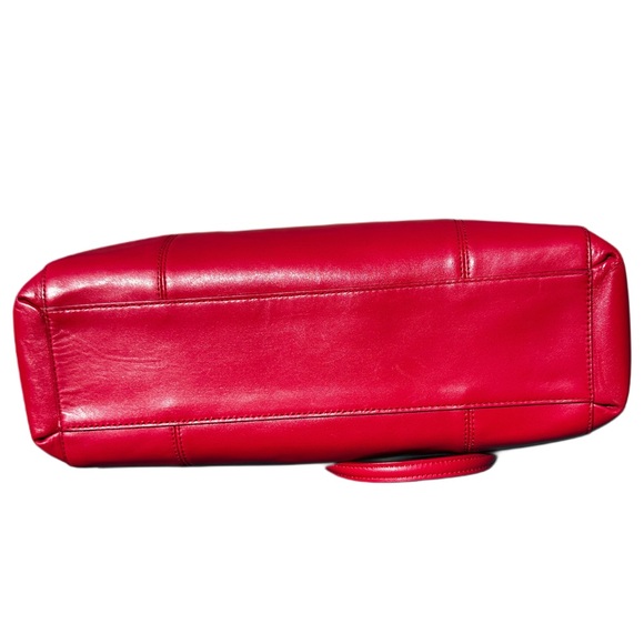 Coach Christie Carryall Leave Red Smooth Leather Satchel Removable Strap 14” - Picture 14 of 14